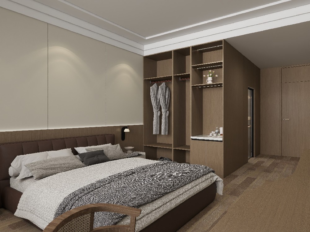 酒店空间:棕白配的质感美学，藏着治愈与格调